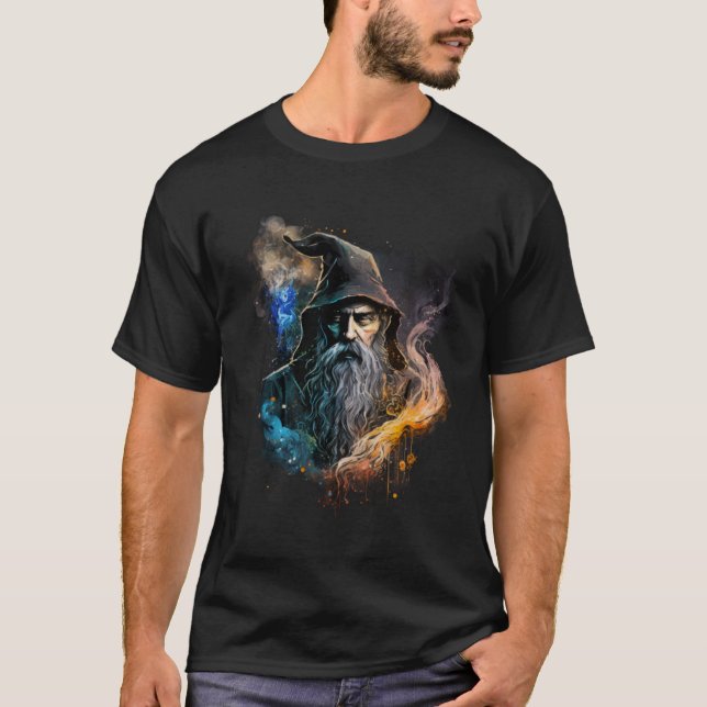Retro Magic Wizard 17 T Shirt (Framsida)