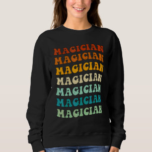 Retro Magiker Inspirerande Färgrik Jobbtitel Yrke T Shirt