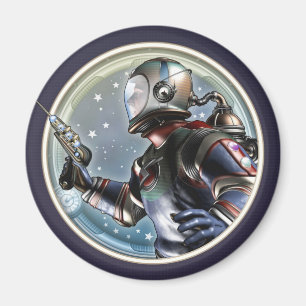 Retro magnet för utrymmemanrunda