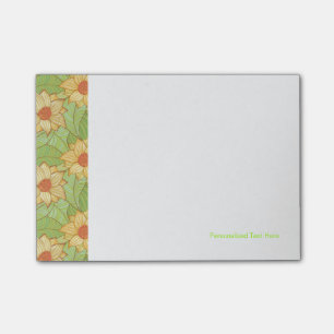 Retro Magnolia Mönster Post-it Block
