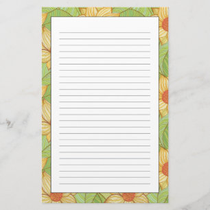 Retro Magnoliamönster Brevpapper