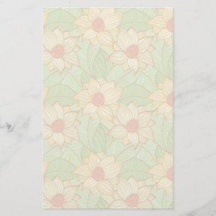 Retro Magnoliamönster Brevpapper