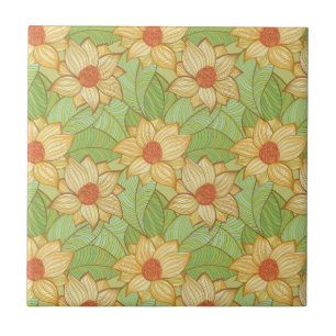 Retro Magnoliamönster Kakelplatta