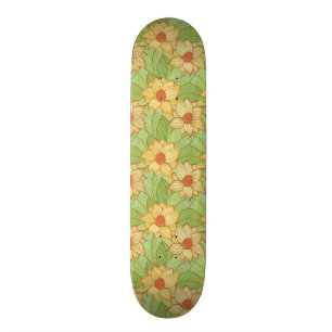 Retro Magnoliamönster Mini Skateboard Bräda 18,7 Cm