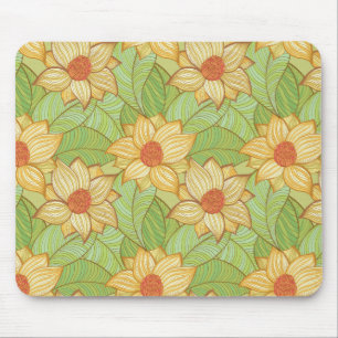 Retro Magnoliamönster Musmatta