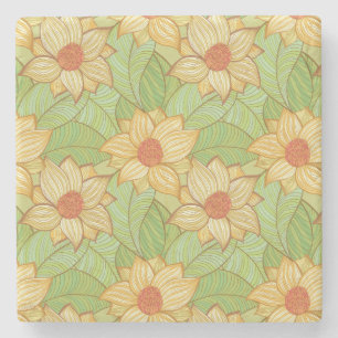 Retro Magnoliamönster Stenunderlägg