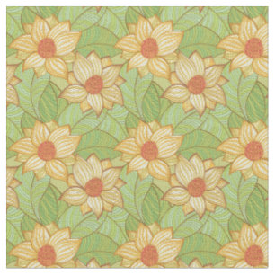 Retro Magnoliamönster Tyg
