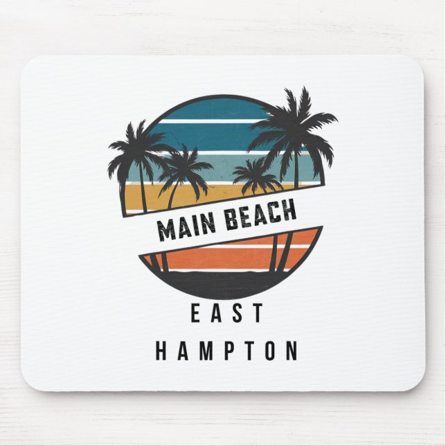 Retro Main Beach East Hampton Surfbräda Surfing  Musmatta (Framsidan)