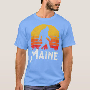 Retro Maine Bigfoot Silhouette Sol Tro T Shirt