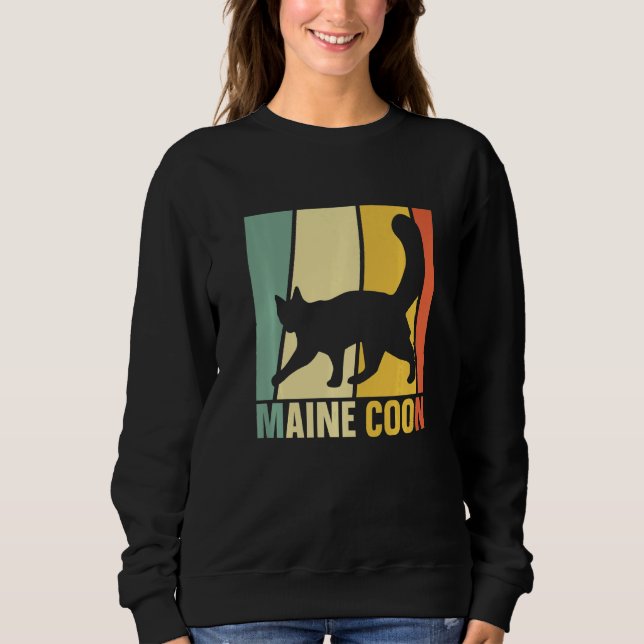 Retro Maine Coon Cat Kitten Cat 1 T Shirt (Framsida)