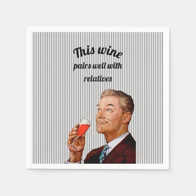 Retro Make Funny Vin Say Pappersservett (Framsidan)