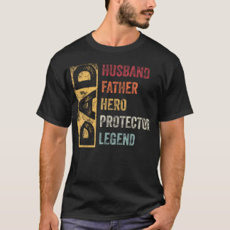 Retro Make Husbonde Hjälte Beskyddare Legend Far T Shirt
