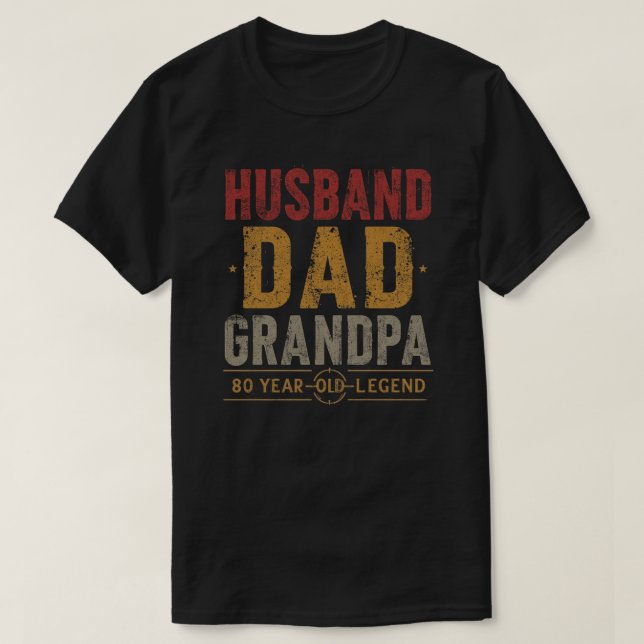 Retro Make Pappa Grandpa 80:e födelsedagsidea T Shirt (Design framsida)
