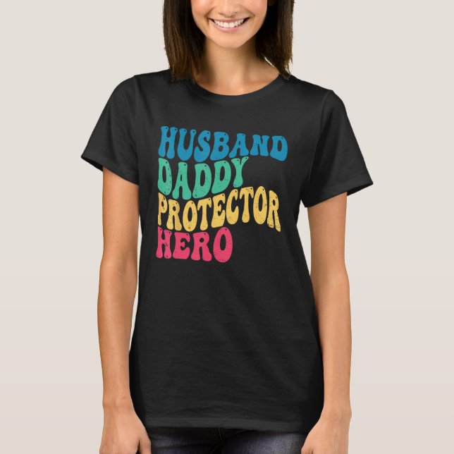 Retro Make Pappa Protector Hero Far s Day of T Shirt (Framsida)