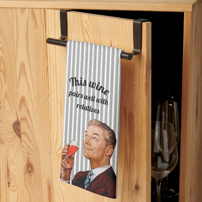 Retro Makehus Roligt Vin Kökshandduk (Thirds Fold)