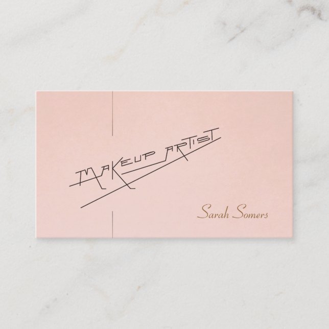 Retro Makeup Artist Beauty Salon Ljus rosa Visitkort (Framsida)