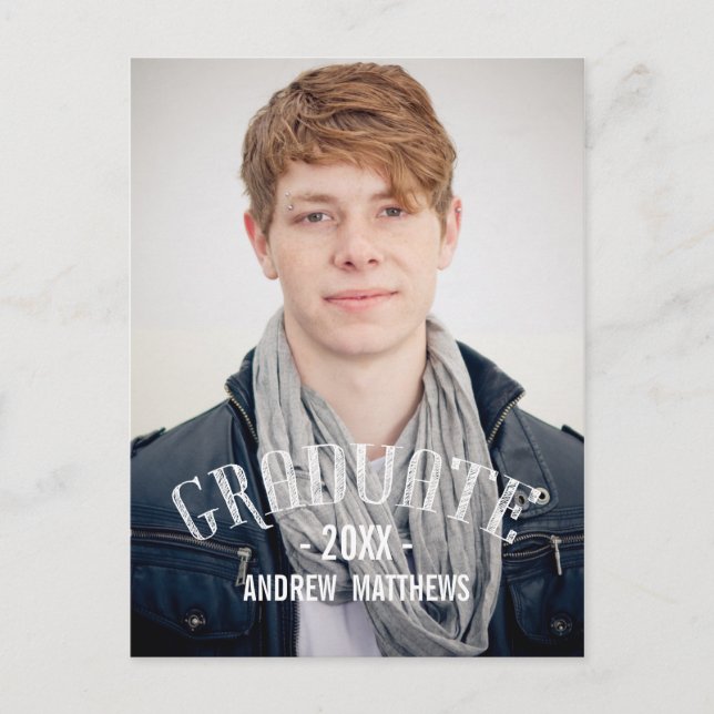 Retro Male | Inbjudan till studentfest (Framsida)