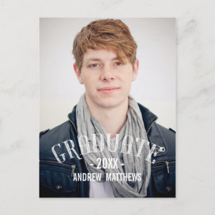 Retro Male Inbjudan till studentfest Vykort