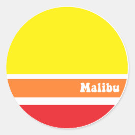 Retro Malibu-dekal Runt Klistermärke