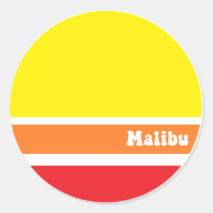 Retro Malibu-dekal Runt Klistermärke