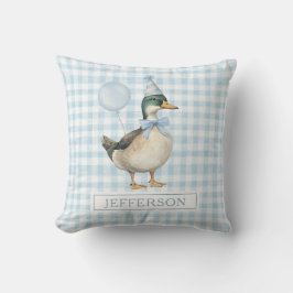 Retro Mallard Anka Baby blue Balloon Boy Nursery Kudde