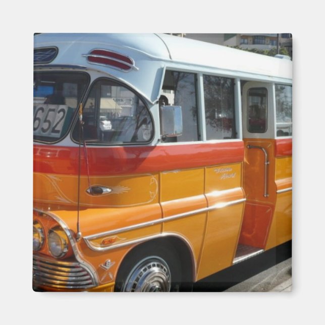 Retro Malta bus Magnet (Framsidan)