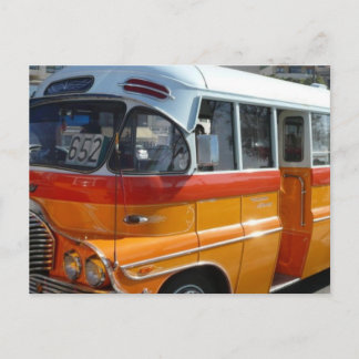 Retro Malta bus Vykort