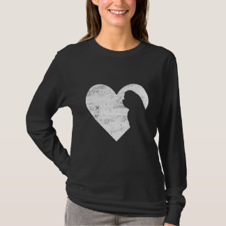 Retro Maltese Hund Heart Valentine Day Hund älskar T Shirt