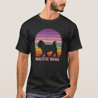 Retro Maltese Mamma Graphic Maltese T Shirt
