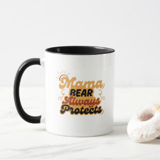 Retro Mama Björn Alltid Skyddar Mugg