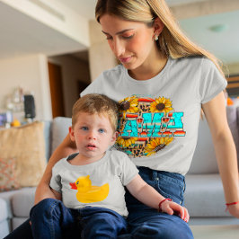 Retro Mama Blommig Grafisk Ledig T Shirt