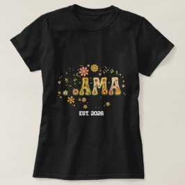 Retro Mama Blommig T-Shirt - Vintage 70-tal Groovy