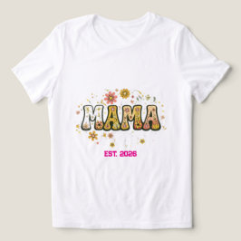 Retro Mama Blommig T-Shirt - Vintage 70-tal Groovy