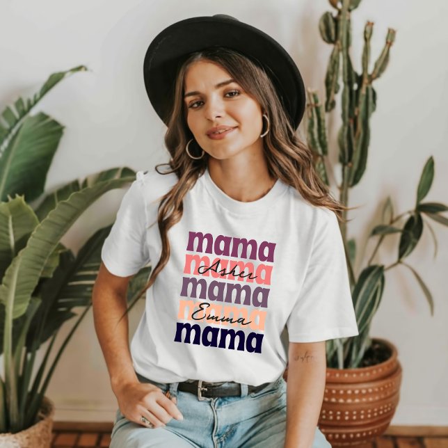 Retro Mama Mors Dag Anpassat Barns Namn T Shirt (Skapare uppladdad)