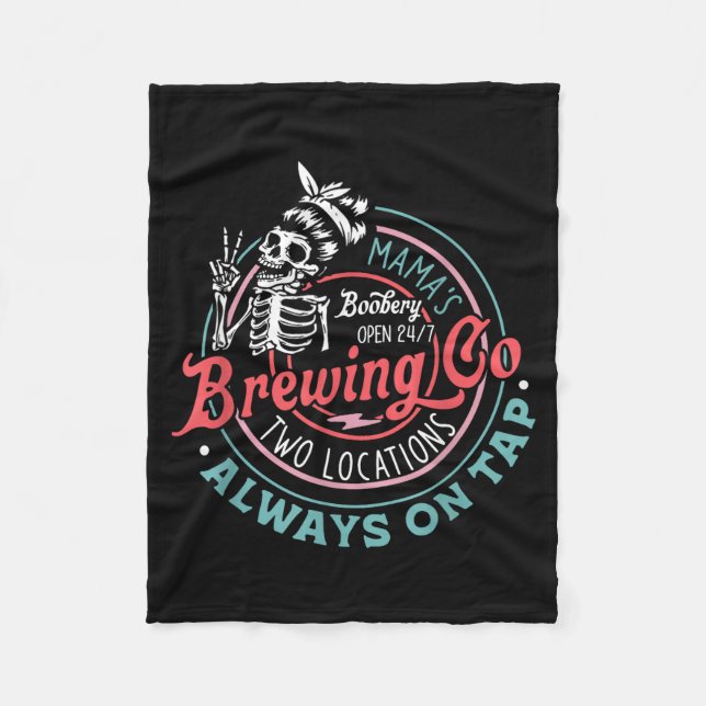 Retro Mama's Ery Brewing Co Funny Breastfeeding Sk Fleecefilt (Framsidan)