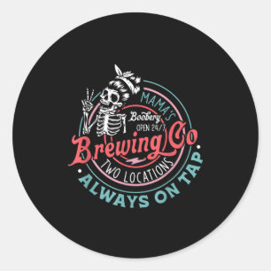 Retro Mamas Ery Brewing Co Rolig Amning Sk Runt Klistermärke