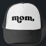 Retro Mamma Black and White Keps<br><div class="desc">"mamma" i stil är färg redigerbart. Lägg till ditt eget namn om du vill och välj hatma stil.</div>