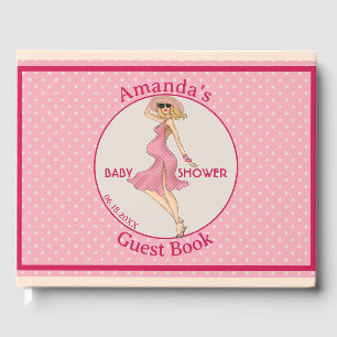 Retro Mamma Blonde Baby Shower Party Gästböcker