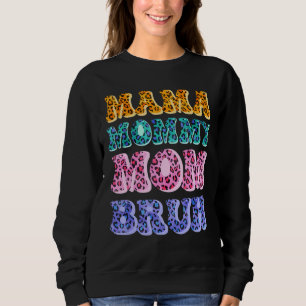 Retro Mamma Bruh Leopard Women Lycklig Moth T Shirt