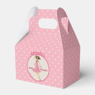 Retro Mamma Brunette 2 Baby Shower Party Presentaskar