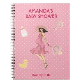 Retro Mamma Brunette 2 Babydusch Anteckningsbok