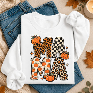 Retro Mamma Höst Pumpa Leopard T Shirt