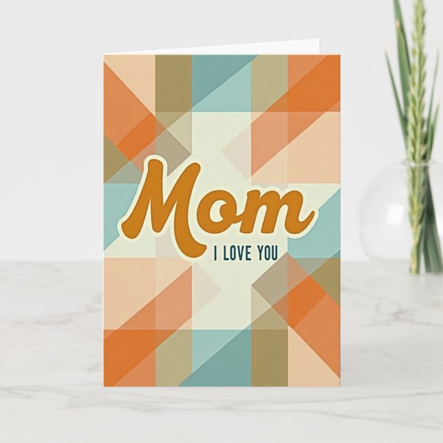 Retro Mamma Jag älskar dig-kort Kort (Framsida)