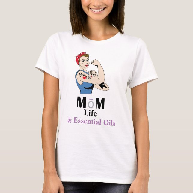 Retro Mamma Life & Essential Oils T Shirt (Framsida)