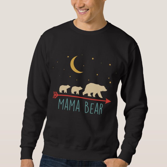 Retro-Mamma med 2 Unge Lång Ärmad Tröja (Framsida)