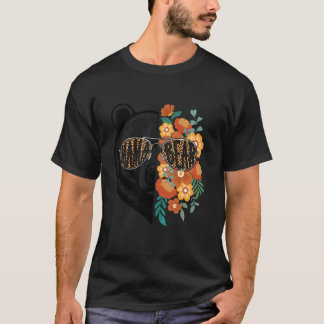 Retro-Mamma med solglasblommor Mamma Mor T Shirt