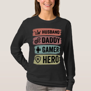 Retro Mamma Pappa Gamer Hjälte Geometrisk T-Shirt