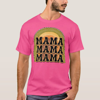 Retro Mamma Rainbow Groovy Vintage Leopard Boho Gr T Shirt
