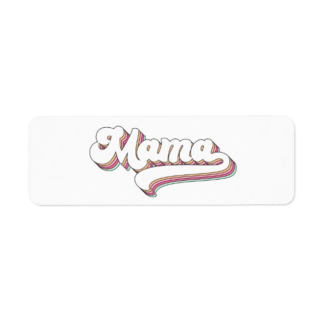 Retro Mamma Returadress Etikett (Framsidan)