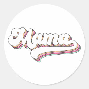 Retro Mamma Runt Klistermärke